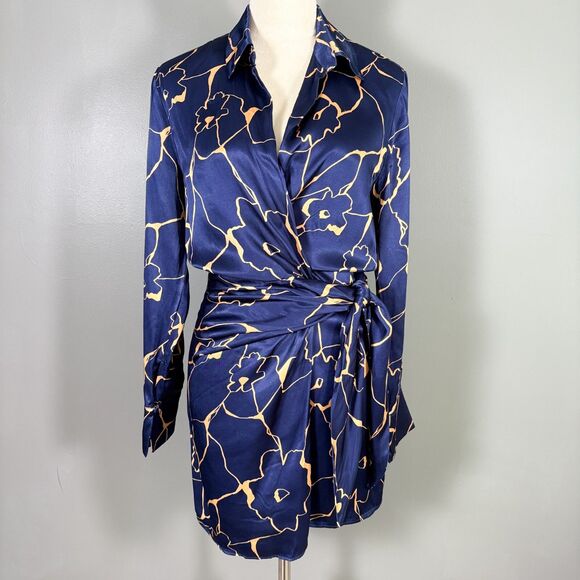 NWOT Anthropologie ASTR The Label Dress XS Brielle Satin Wrap Going Out Cocktail - Picture 1 of 9
